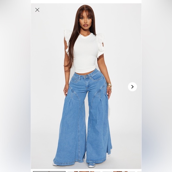 Stretch Fashion Nova Kalinda Super Wide Leg Jeans - Picture 4 of 6